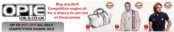 Opie Oils - Up To 25% Off Gulf Competition Engine Oils Header