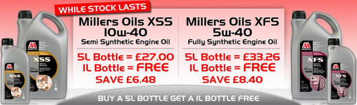 Buy 5L Millers Oils XFS or XSS get 1L FREE Xssxfs