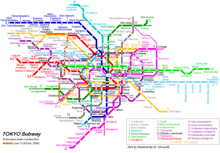 The places you'd really want to go in your life Tokyo-map-metro-big