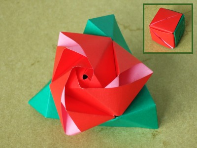 DS's origami Magic-rose-cube