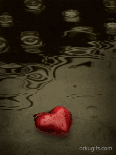 Coração na chuva - Recados e Imagens para orkut, facebook, tumblr e hi5
