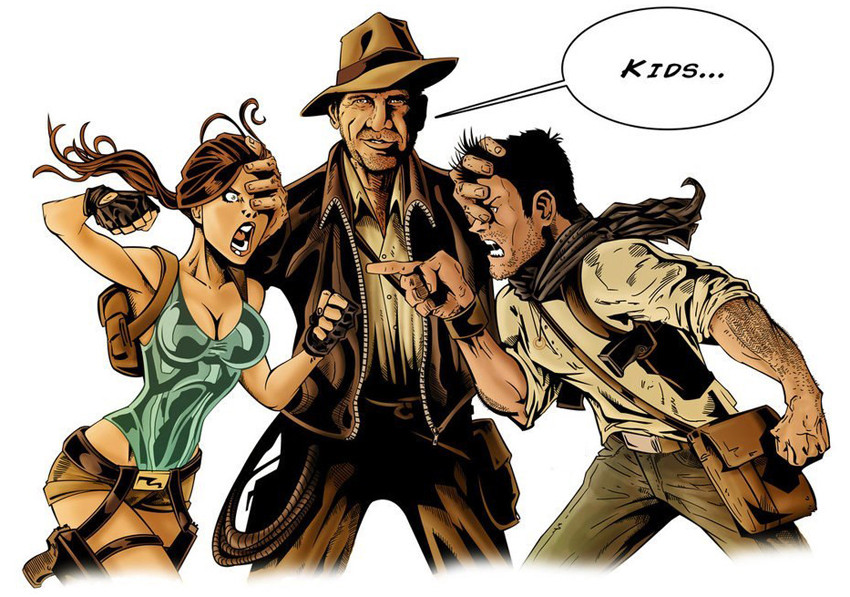 uncharted ou tomb raider? Indiana-jones-lara-croft-nathan-drake