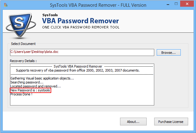 Full Activated On Win 10 Get VBA Password Recovery X64 Step-4