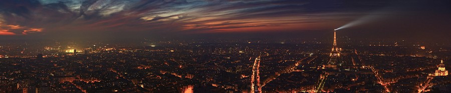 Photo Aerienne de Paris by Night Panorama%20Tour%20Eiffel%20Trocadero-BorderMaker