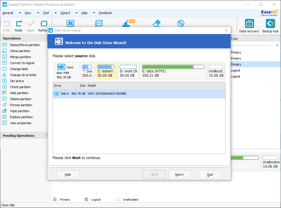 البرنامج من افضل برامج تقسيم الهارد ديسك لو عندك اى مشكله فى التقسيم مع برنامج EASEUS Partition Master 9.3 Server Edition Disk-copy