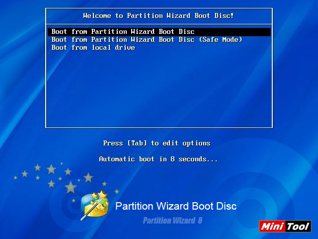 MiniTool Partition Wizard Home Edition 8.1.1 Boot