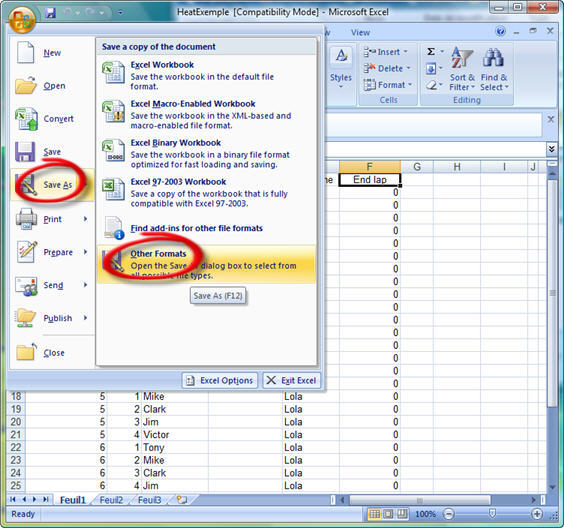 Import heat using Excel file HeatExemple05