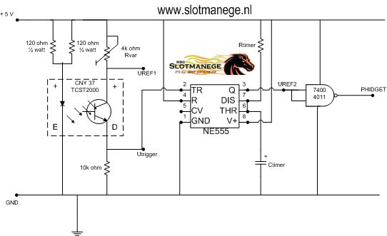 Schema to connect detector to Phidget 8/8/8 Schakeling1