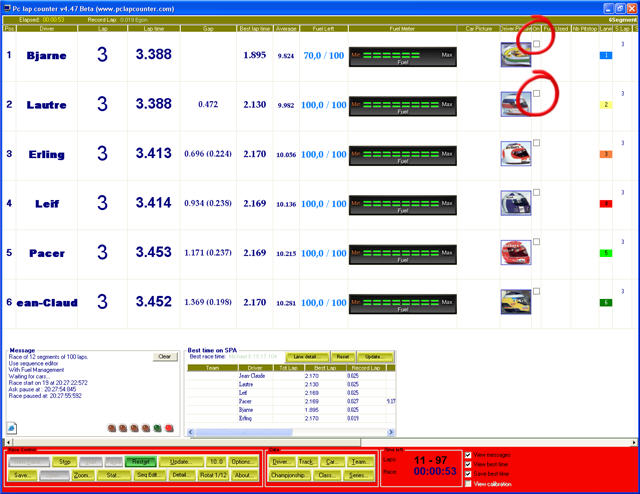 How do I restore power to the track for testing purposes Poweronoff