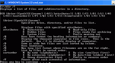 SWITCHES AND COMMAND HELP Command_8