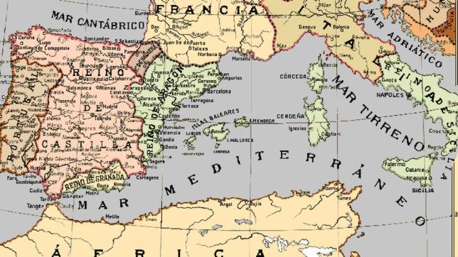 Las diez mentiras sobre España del independentismo catalán Mapa-con-el-reino-de-aragon-en-el-que-se-incluia-cataluna