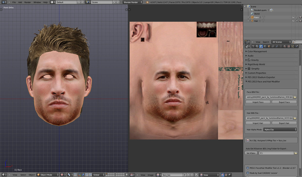 مكتبة الاوجه ل Pes  13  / 14   Face-Hair-Modifier-Tool