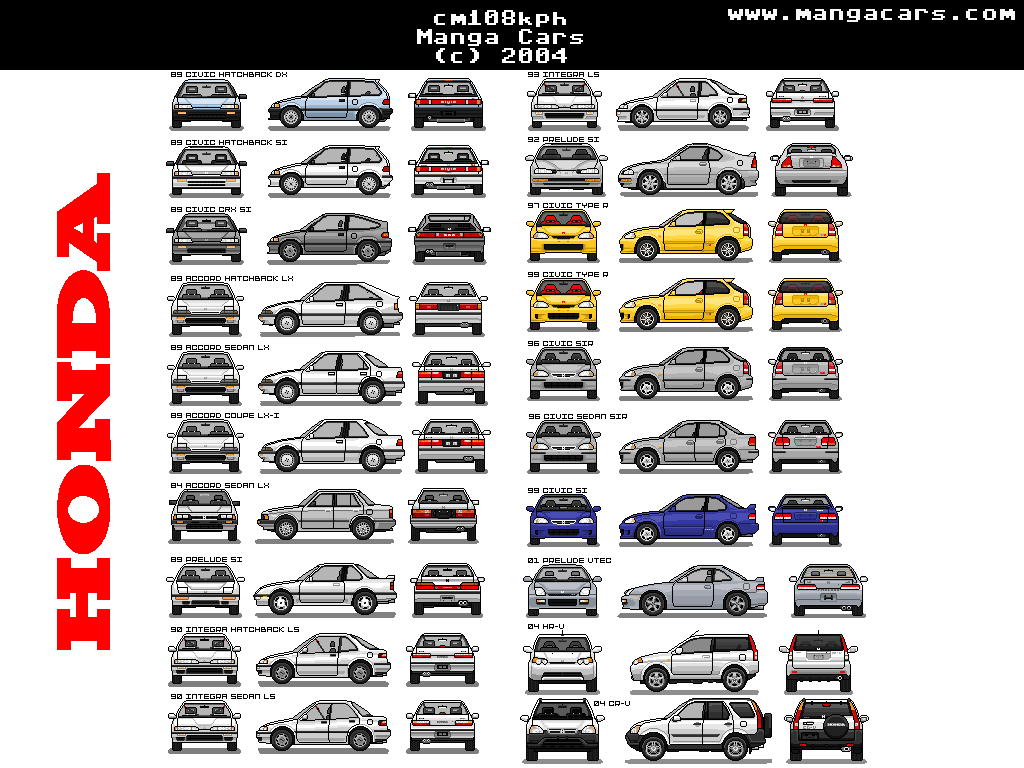 Pixel Cars Honda_collection