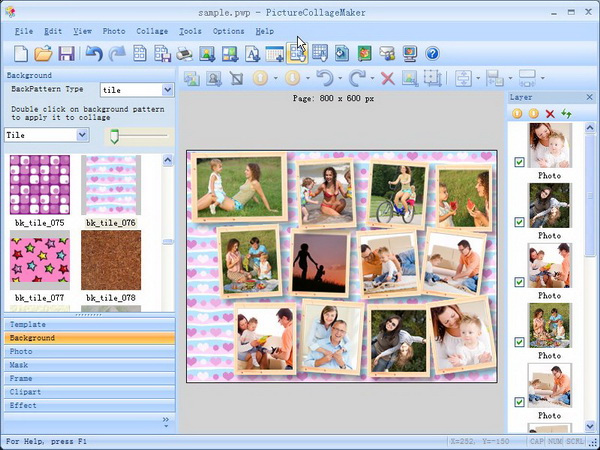 Picture Collage Maker 2.1.7 Build 2713 Main-window