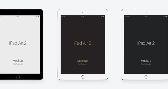 [PSD] Mockup iPad Air 2 vetor (photoshop) 001-ipad-air-2-mockup-presentation-3-colors-psd