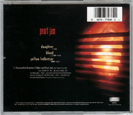 Pearl Jam - Vs Singles Daughter_US_34K77938_Back_small