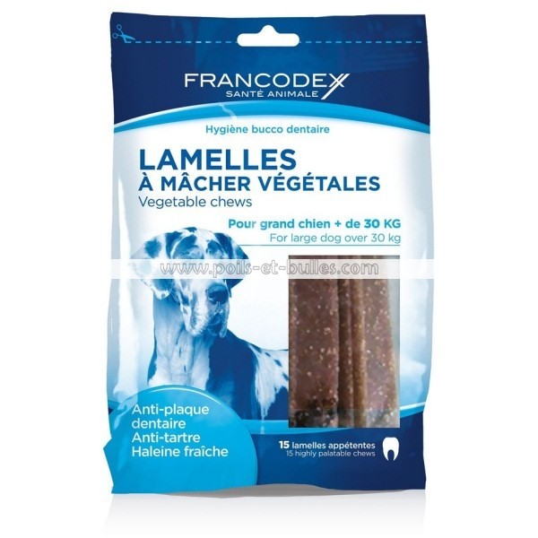 Hygiene des dents Francodex-lamelles-a-macher-grand-chien