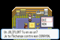 Les pokemon à échanger DANS la cartouche. Corayon