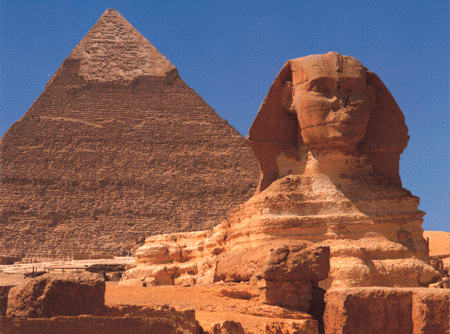 نبذة عن اهرامات الجيزة Egypt_SphinxGreatPyramid