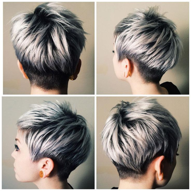 Latest In 'RAINBOW HAIR COLORS', would you do this?  Silver-Highlights-for-Short-Black-Hair