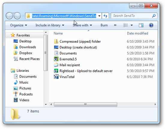 Thêm Dropbox vào menu Send To trong Windows 7, XP và Vista  Dropbox1