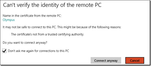 Thiết lập và sử dụng ứng dụng Remote Desktop trong Windows 8 Connect4