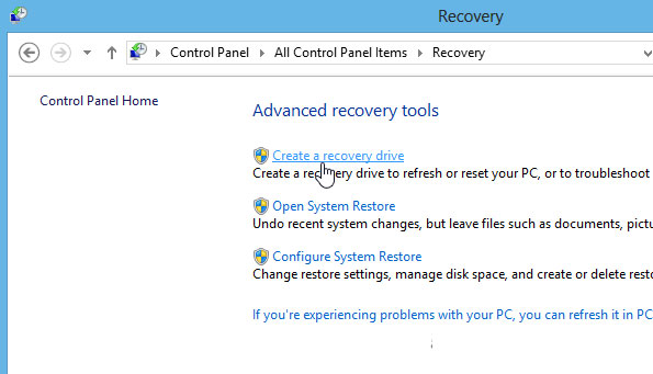 Hướng dẫn tạo ổ Flash phục hồi trên Windows 8 Recovery2