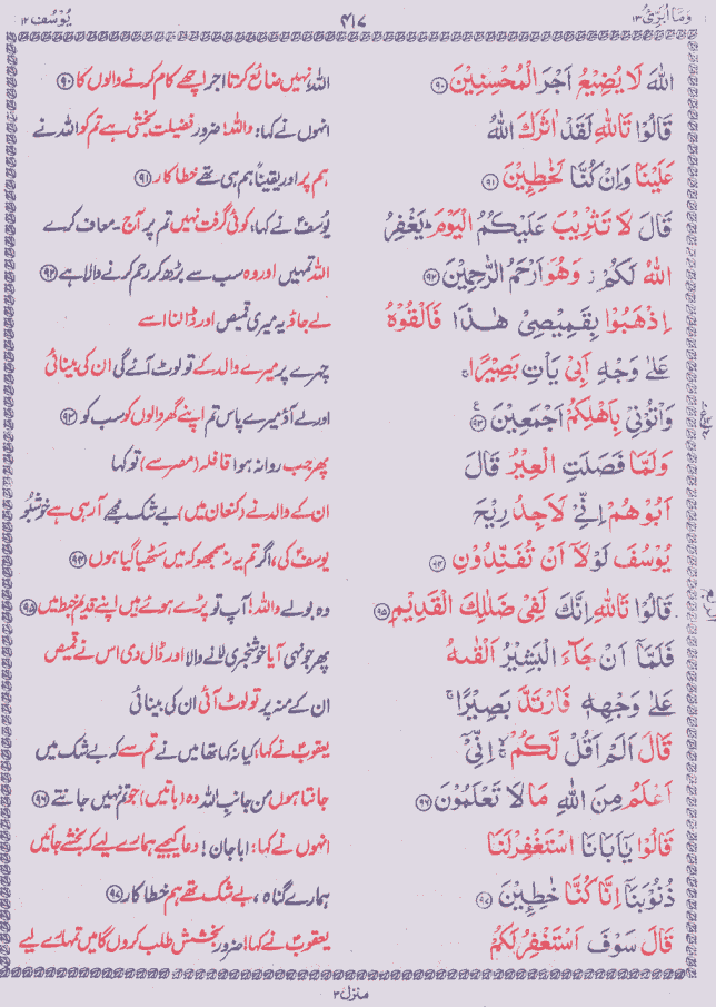 Quran Shareef Para # 13 P0417