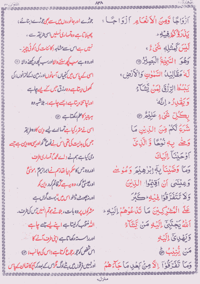 Quran Shareef Para # 25 P0838