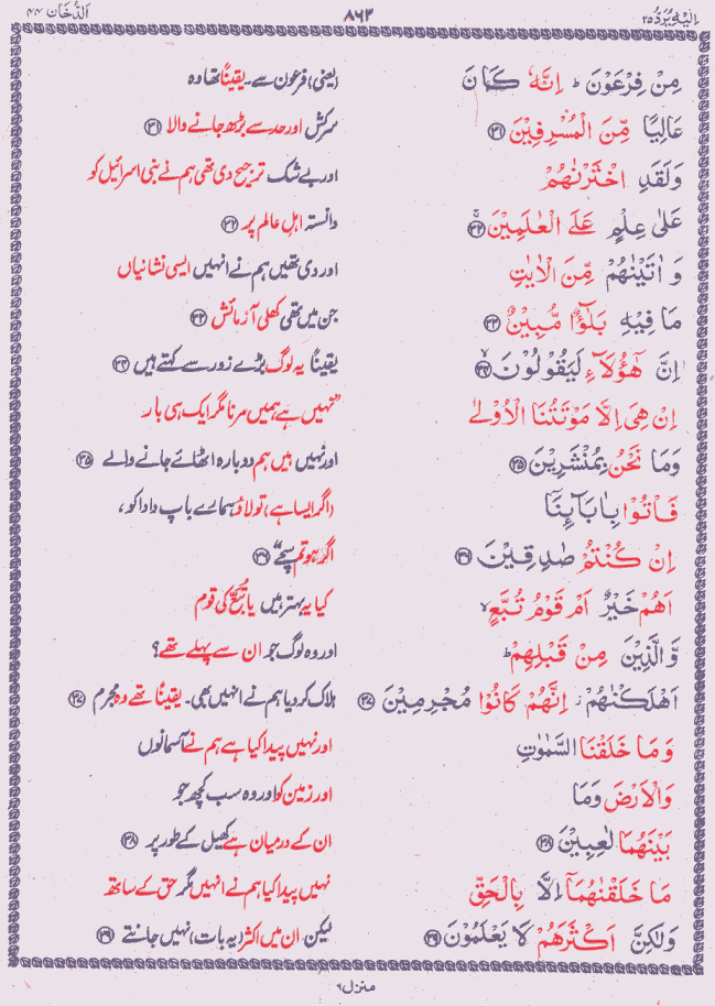 Quran Shareef Para # 25 P0863