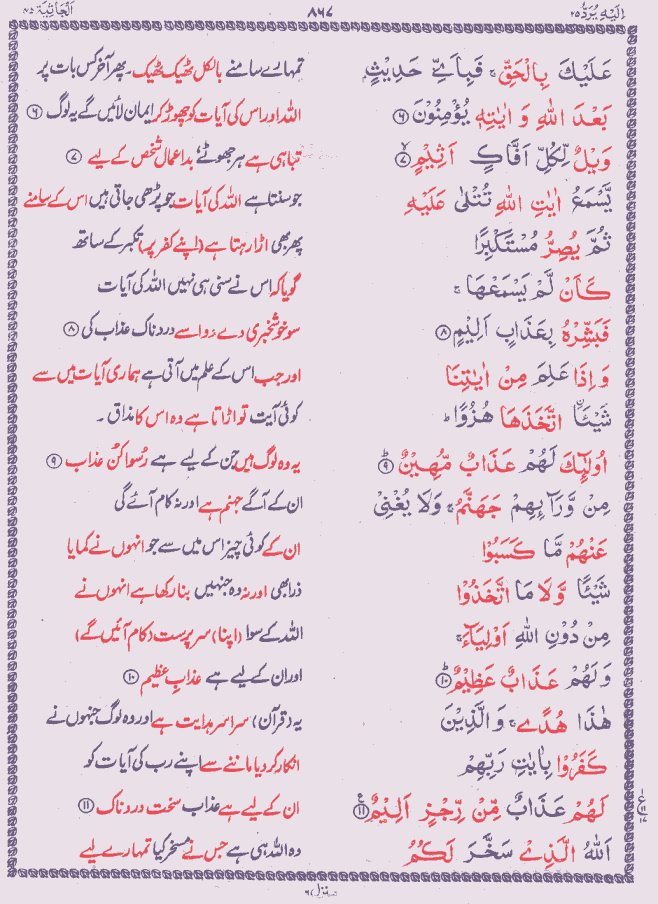 Quran Shareef Para # 25 P0867