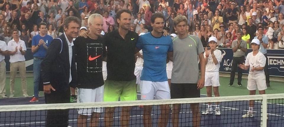 EXHIBITION RAFA NADAL ACADEMY Wilander-mcenroe-moya-nadal-y-solbas-en-el-rafal-nadal-sports-centre