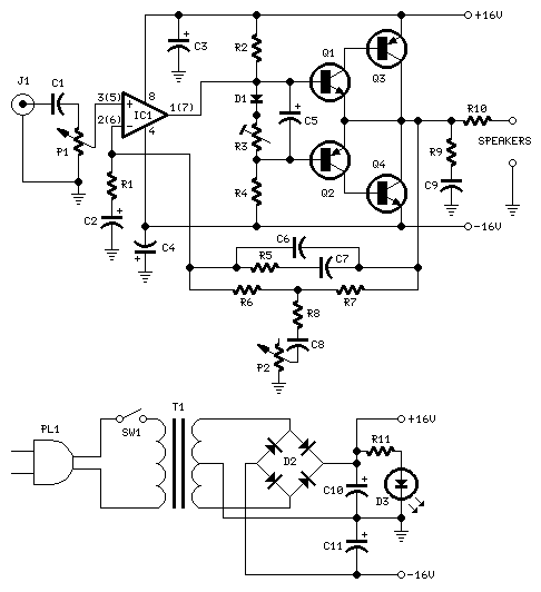 10W Audio Amplifier with Bass-boost Amp10