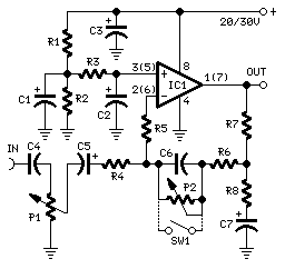 Stereo Preamplifier with Bass-boost BassBoost