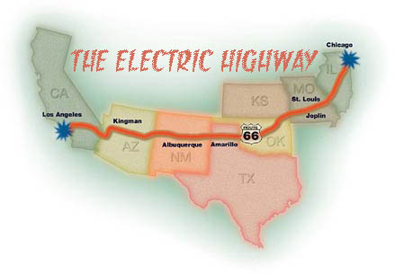 من أروع الأسفار في العالم ►█ ROUTE : US 66►█ Route66map_golfdigest_electric