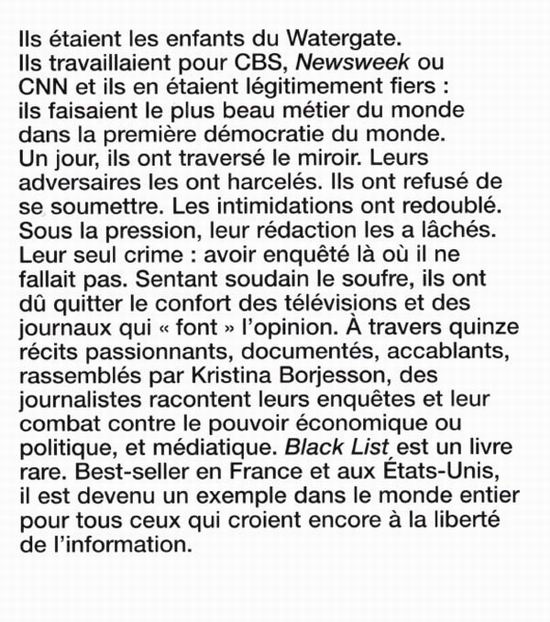 Livre Black-List, Thierry Ardisson accueille Kristina Borjesson lisenciée pour son livre 559556-gb