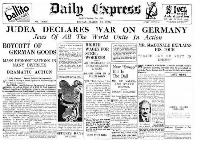 Did Jews Fake Hitler’s “Master Race” Phrase To Create War & World Domination? JUDEA-DECLARES-WAR-ON-GERMANY