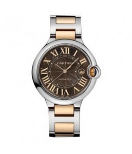 Cartier Ballon Bleu Brown Swiss 049 Automatiske Man Watch W69200