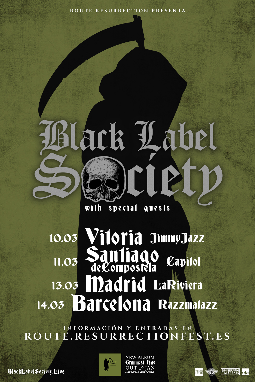 Black Label Society: "Grimmest Hits" (2018) Route-Resurrection-2018-Black-Label-Society-Poster