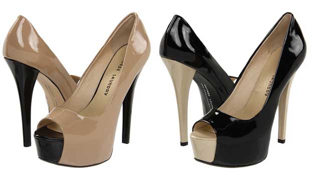  أحذية كعب عالي 2013  Tan-and-black-peep-toes