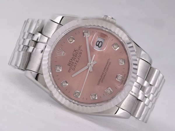 Replica Rolex Datejust Swiss ETA 2836 Watch Movement Champagne Dial Diamond Marking 377