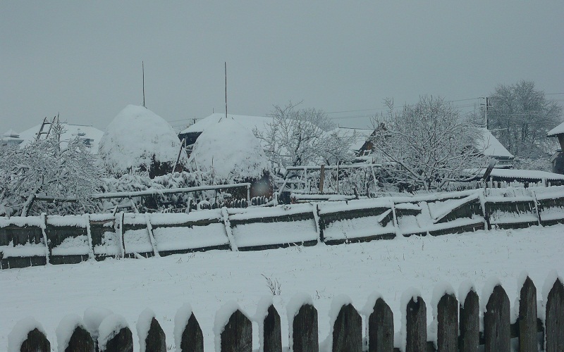 Ventiscas glaciales en Rumania Romania-village-snow-insider