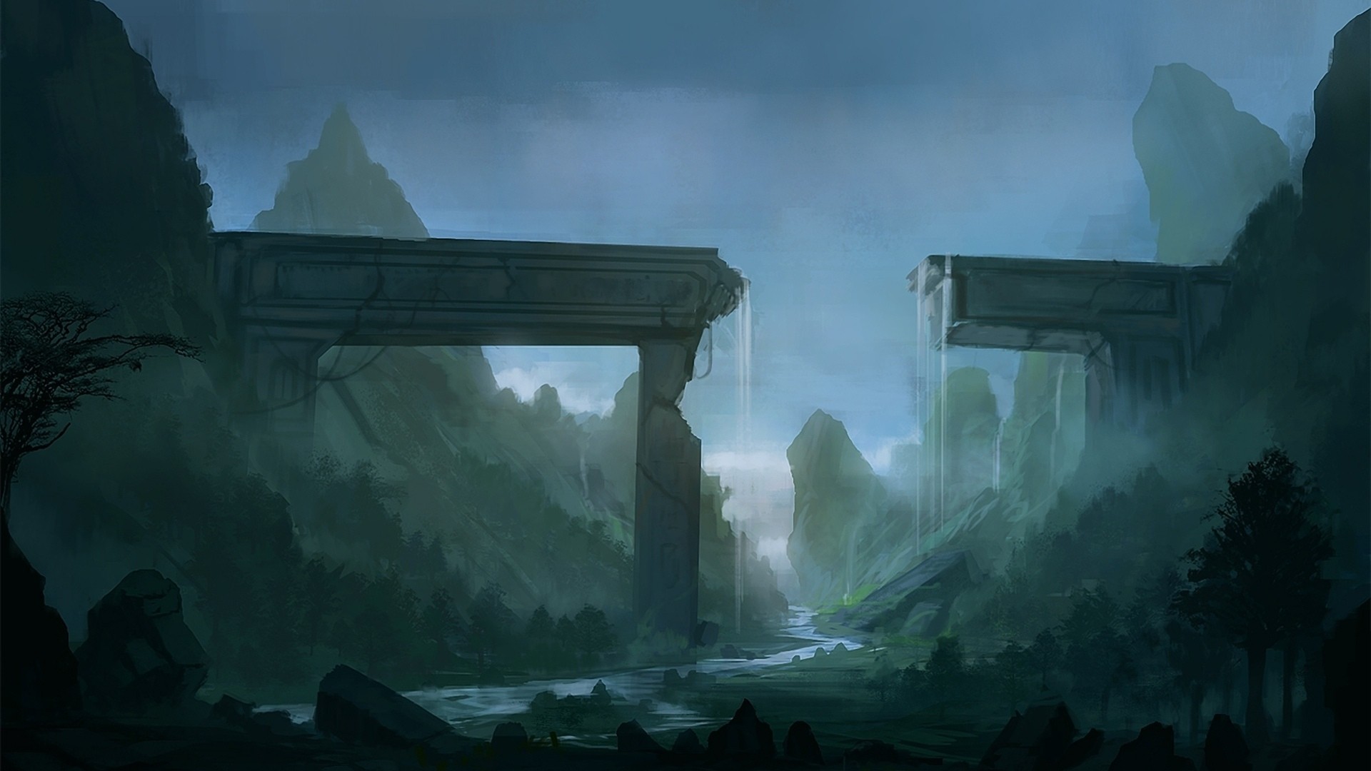 The Valley Fantasy-aqueduct-ruins-valley