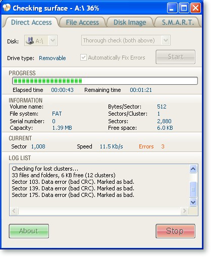 برنامج لمعالجة الهارد ديسك "خفيف و فعال" disk checker v3.2 Screen3