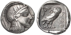 Quelques monnaies grecques célèbres  5-athena