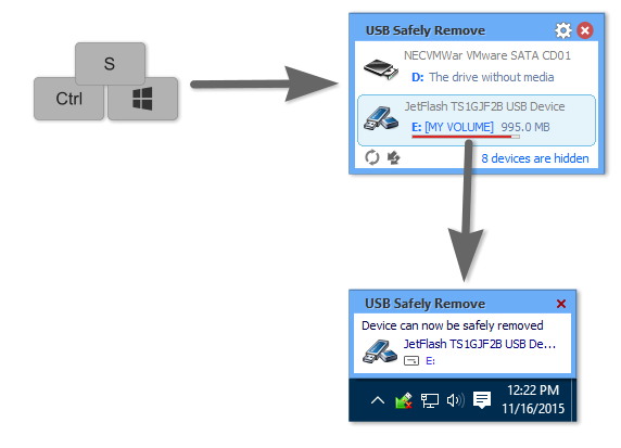 Usb safely remove -           OneHotkeyForStopping