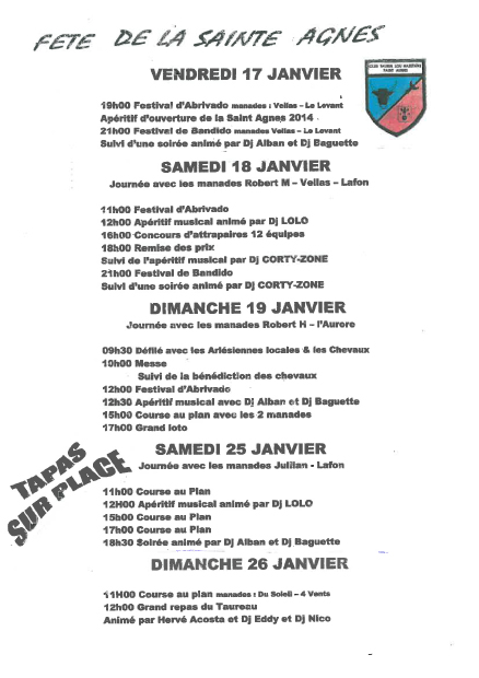 Fete de Saint Aunès du vendredi 17 au dimanche 19 et du samedi 25 au dimanche 26. Fete