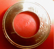   Aro de Euro alemán acuñado sin nucleo  1_euro_brd_mit_loch02