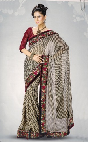 SAIB DUAB KHAWB nCAWS ZOO Nkauj Faux-Georgette-Saree-vv-614-309x495