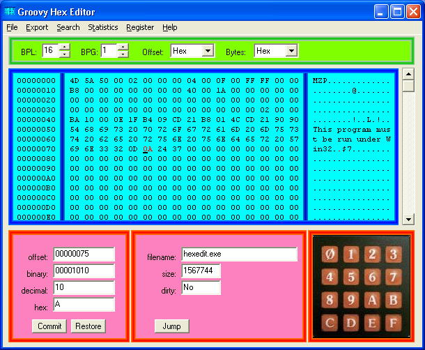 Groovy Free Hex Editor Hexshot1